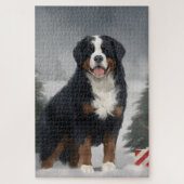 Berner Berghond in Sneeuw Kerstmis Legpuzzel (Verticaal)