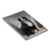 Berner Berghond in Sneeuw Kerstmis Notitieboek (Rechterzijde)