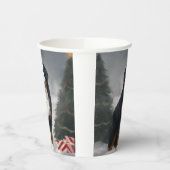 Berner Berghond in Sneeuw Kerstmis Papieren Bekers (Links)