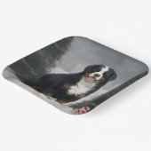 Berner Berghond in Sneeuw Kerstmis Papieren Bordje (Gebogen)