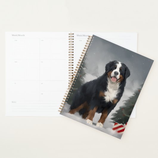 Berner Berghond in Sneeuw Kerstmis Planner (Display)