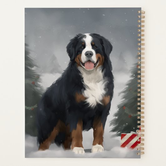Berner Berghond in Sneeuw Kerstmis Planner (Achterkant)