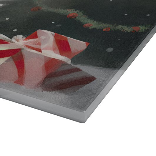 Berner Berghond in Sneeuw Kerstmis Snijplank (Hoek)