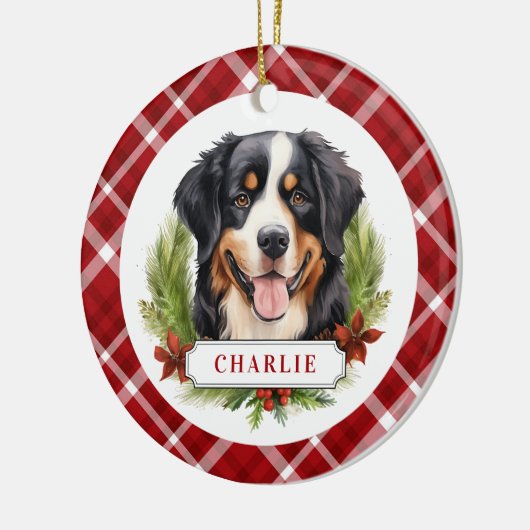 Berner Berghond Keramische Cirkel Ornament (Links)