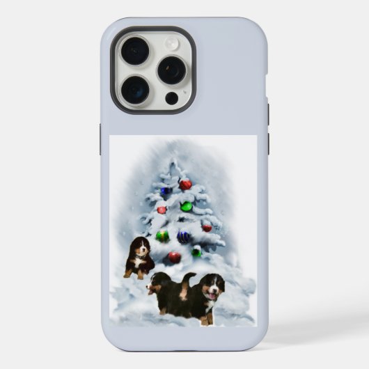 Berner Berghond Kerst Feestdagen iPhone Hoesje (Achterkant)