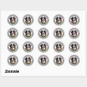 Berner Berghond Kerst retour adres Ronde Sticker (Vel)