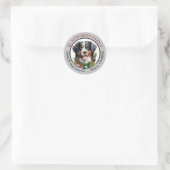 Berner Berghond Kerst retour adres Ronde Sticker (Tas)