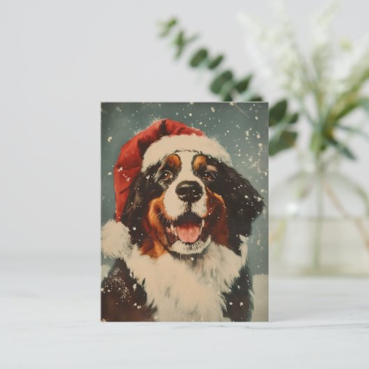 Berner Berghond Kerstmis Briefkaart (Staand voorkant)