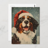 Berner Berghond Kerstmis Briefkaart (Voorkant / Achterkant)