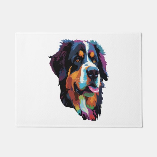 Berner Berghond Kleurrijk 3 Deurmat (Voorkant)