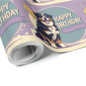 Berner Berghond Kleurrijk Cadeaupapier (Rol Hoek)