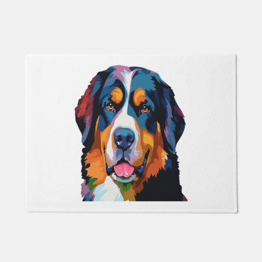 Berner Berghond Kleurrijk Deurmat (Voorkant)