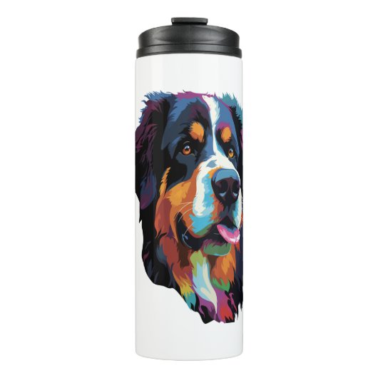 Berner Berghond Kleurrijk Thermosbeker (Voorkant)