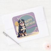 Berner Berghond Kleurrijk Vierkante Sticker (Envelop)