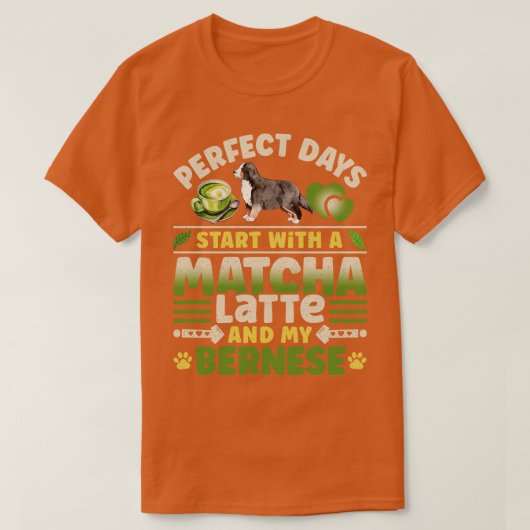 Berner Berghond Matcha Latte T-shirt (Design voorkant)