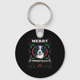 Berner Berghond Merry Woofmas Christmas Dog G Sleutelhanger