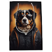 Berner berghond met jas en zonnebril medium cadeauzakje (Voorkant)
