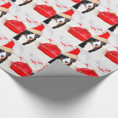 Berner Berghond met rood Kerstmis Ornament Cadeaupapier (Hoek)