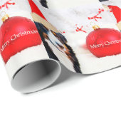 Berner Berghond met rood Kerstmis Ornament Cadeaupapier (Rol Hoek)