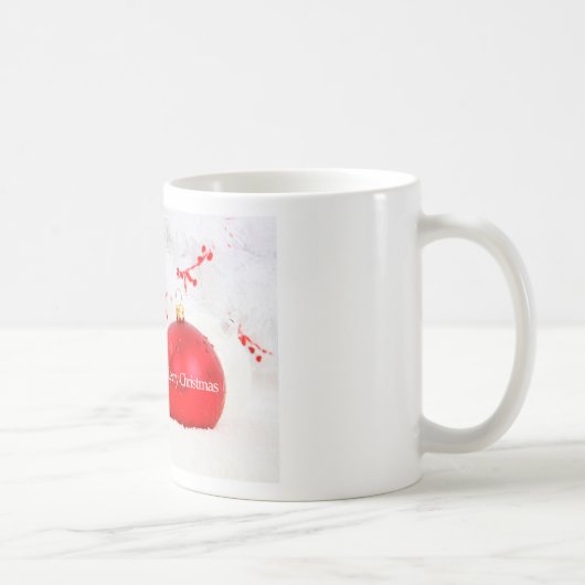 Berner Berghond met rood Kerstmis Ornament Koffiemok (Rechts)