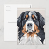 Berner berghond op een grijze achtergrond briefkaart (Voorkant / Achterkant)