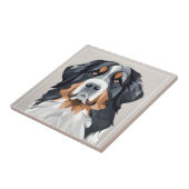 Berner berghond op een grijze achtergrond tegeltje (Zijkant)