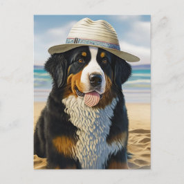 Berner Berghond op het strand Briefkaart