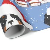 Berner Berghond Santa Paws Blauw Cadeaupapier (Rol Hoek)