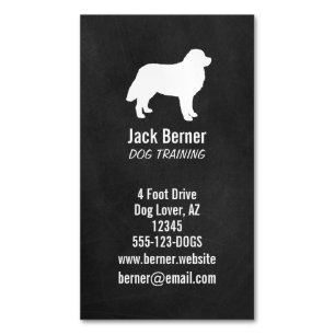 Berner Berghond Silhouet Chalkboard Stijl Visitekaartje Magneet