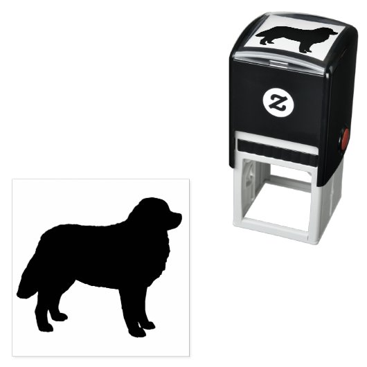 Berner Berghond Silhouet Zelfinkt Stempel (In situ)