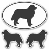 Berner Berghond Silhouetten Vinyl Sticker Set (Voorkant)