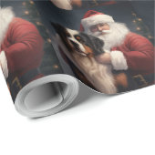 Berner Berghond Sinterklaas Feestelijke Kerstmis Cadeaupapier (Rol Hoek)