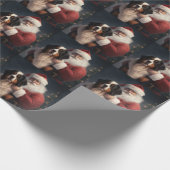 Berner Berghond Sinterklaas Feestelijke Kerstmis Cadeaupapier (Hoek)