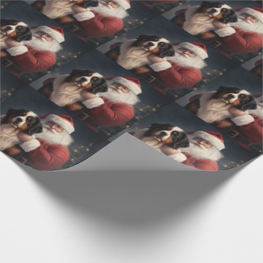 Berner Berghond Sinterklaas Feestelijke Kerstmis Cadeaupapier (Hoek)