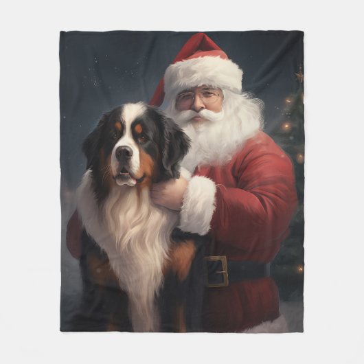 Berner Berghond Sinterklaas Feestelijke Kerstmis Fleece Deken