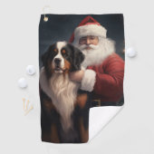 Berner Berghond Sinterklaas Feestelijke Kerstmis Golfhanddoek (Insitu)