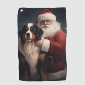 Berner Berghond Sinterklaas Feestelijke Kerstmis Golfhanddoek (Voorkant)