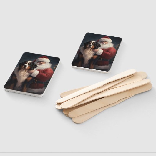 Berner Berghond Sinterklaas Feestelijke Kerstmis Handwaaier (Niet-gemonteerd)