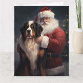 Berner Berghond Sinterklaas Feestelijke Kerstmis Kaart (Voorkant)
