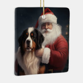 Berner Berghond Sinterklaas Feestelijke Kerstmis Keramisch Ornament (Rechts)