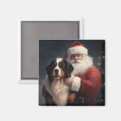 Berner Berghond Sinterklaas Feestelijke Kerstmis Magneet (Voorkant / Achterkant)