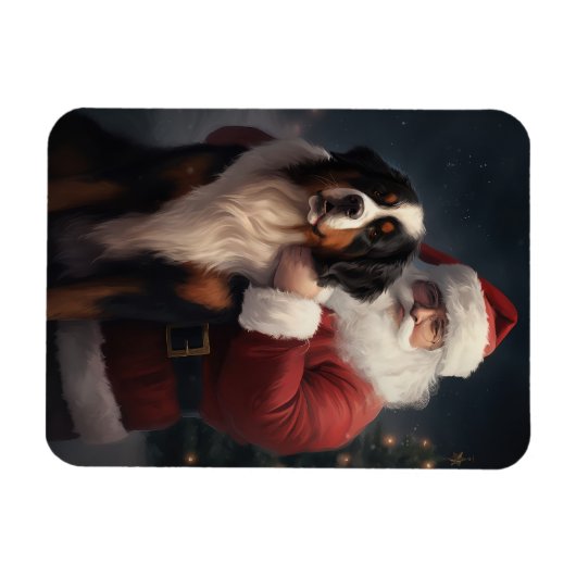Berner Berghond Sinterklaas Feestelijke Kerstmis Magneet (Horizontaal)