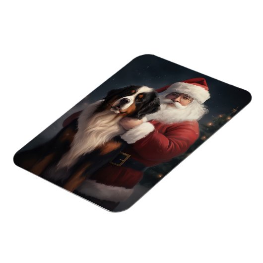 Berner Berghond Sinterklaas Feestelijke Kerstmis Magneet (Linkerzijde)