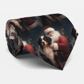 Berner Berghond Sinterklaas Feestelijke Kerstmis Stropdas (Opgerold)