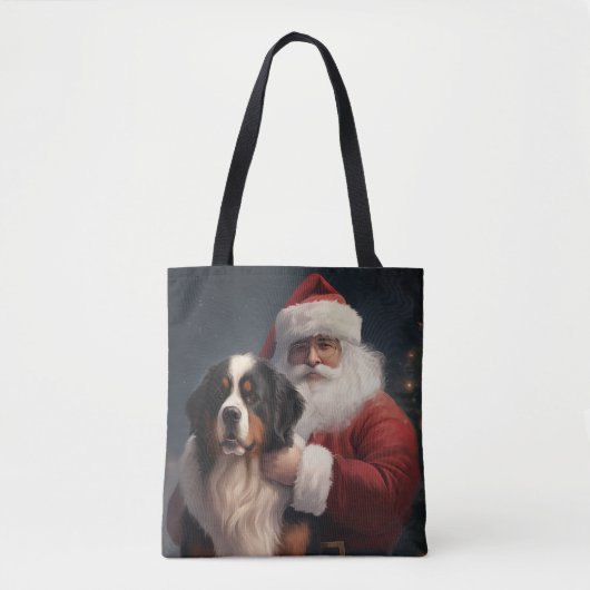 Berner Berghond Sinterklaas Feestelijke Kerstmis Tote Bag (Voorkant)