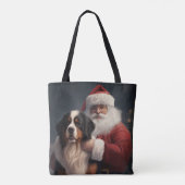 Berner Berghond Sinterklaas Feestelijke Kerstmis Tote Bag (Achterkant)