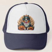 Berner Berghond Spooky Halloween Trucker Pet (Voorkant)