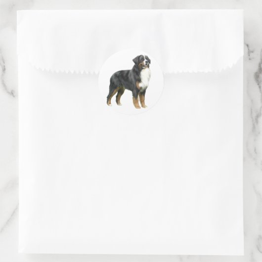 Berner Berghond - staand Ronde Sticker (Tas)