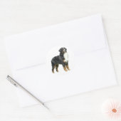 Berner Berghond - staand Ronde Sticker (Envelop)