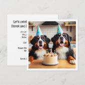 Berner Berghond uitnodiging, Hond verjaardag Kaart (Voorkant / Achterkant)